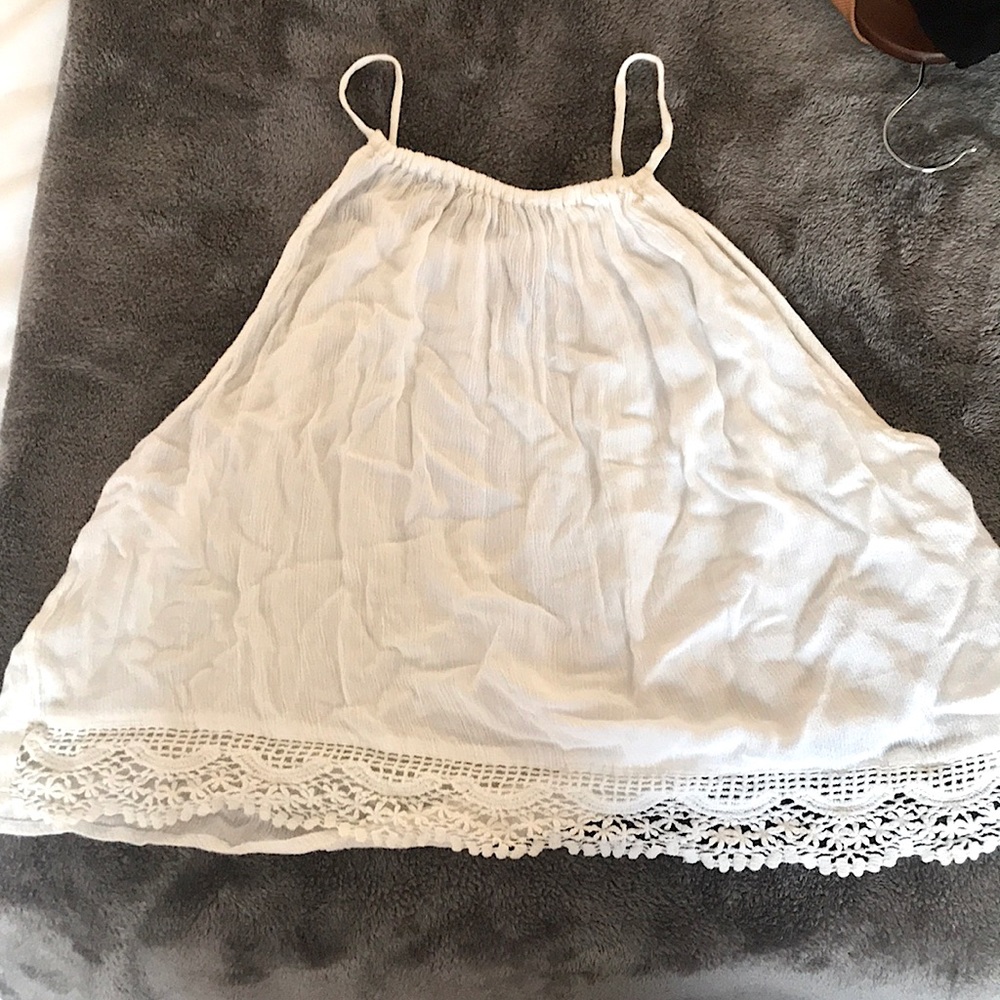 White Semi Crop Top